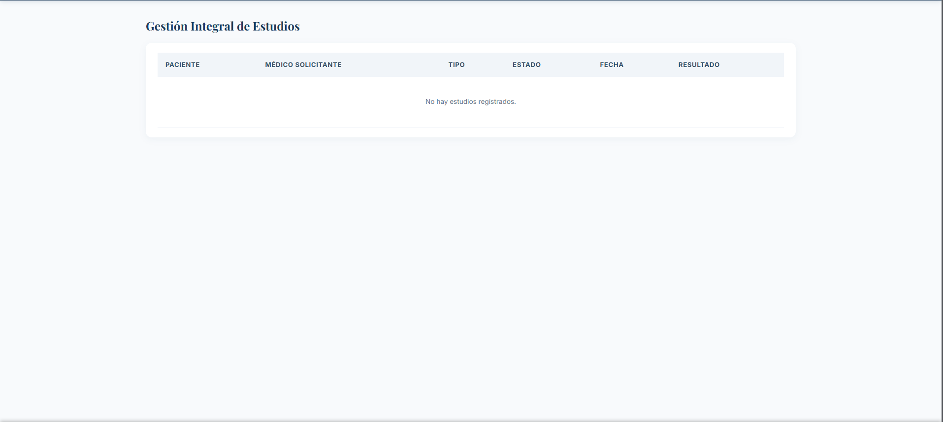 Historial de Estudios y Recetas